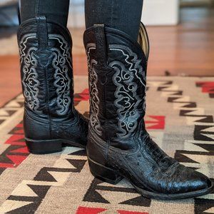 Pistolero Ostrich Skin Boots sz 6